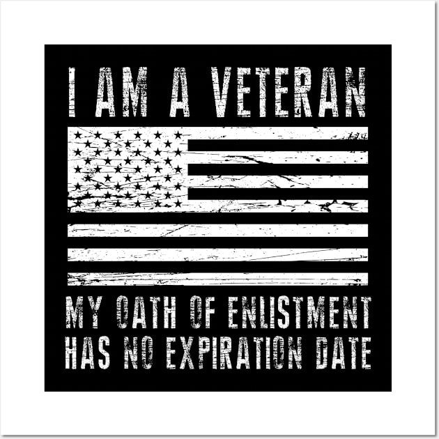 I Am A Veteran US Military Veterans Day Gifts For Dad Men Wall Art by William